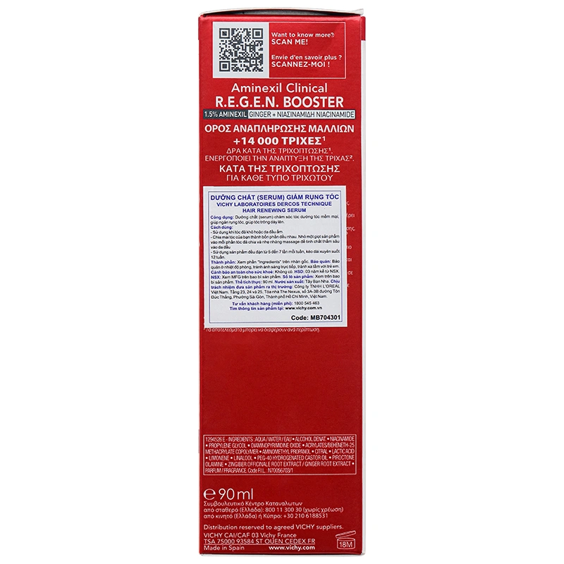 Serum dưỡng tóc Vichy Dercos Technique giảm gãy rụng, kích thích mọc tóc chai 90ml - 4